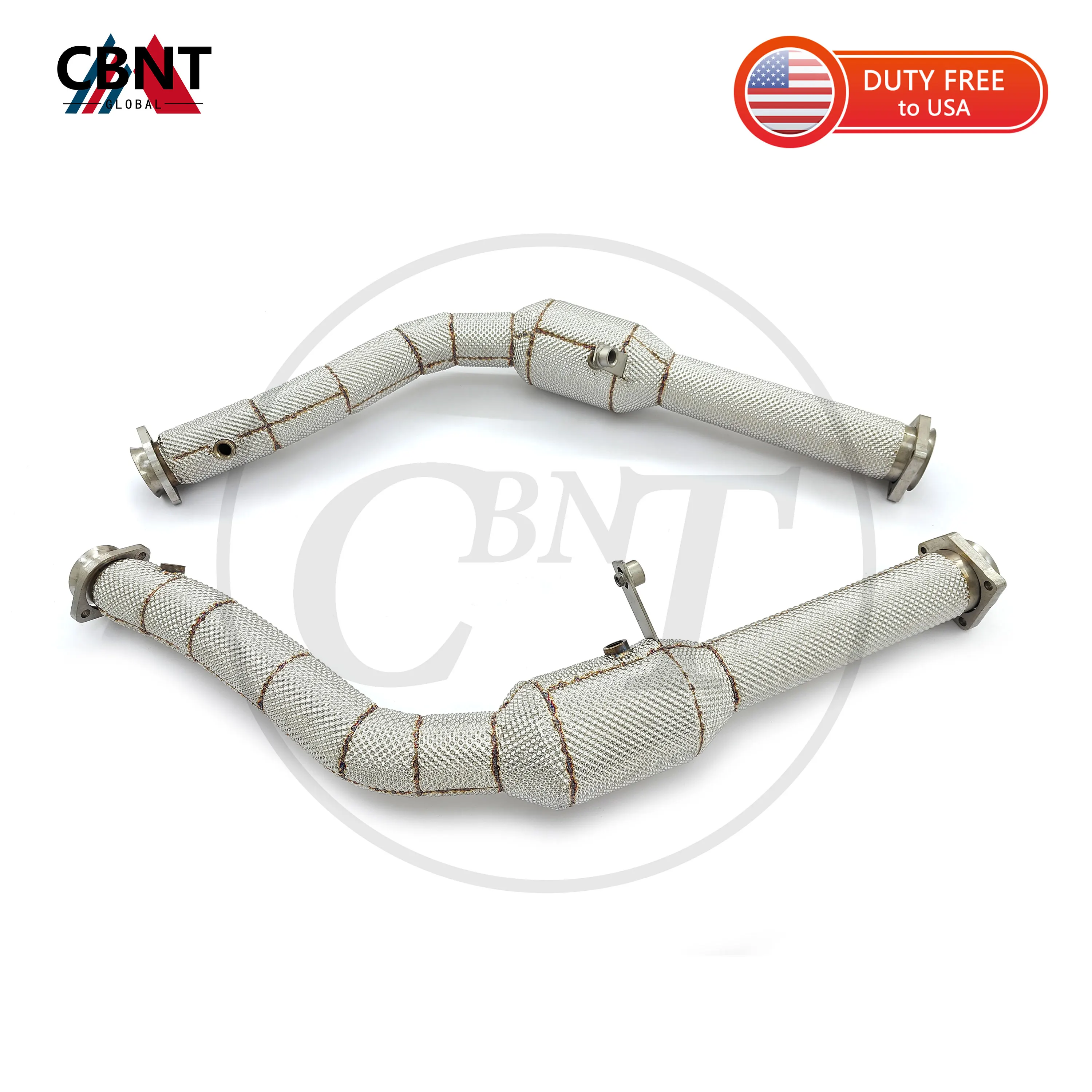 

CBNT Exhaust Header for Mercedes Benz G63 AMG W463 5.5T 2010-2018 High Flow Downpipe with Heat Shield Tuning Exhaust Systems