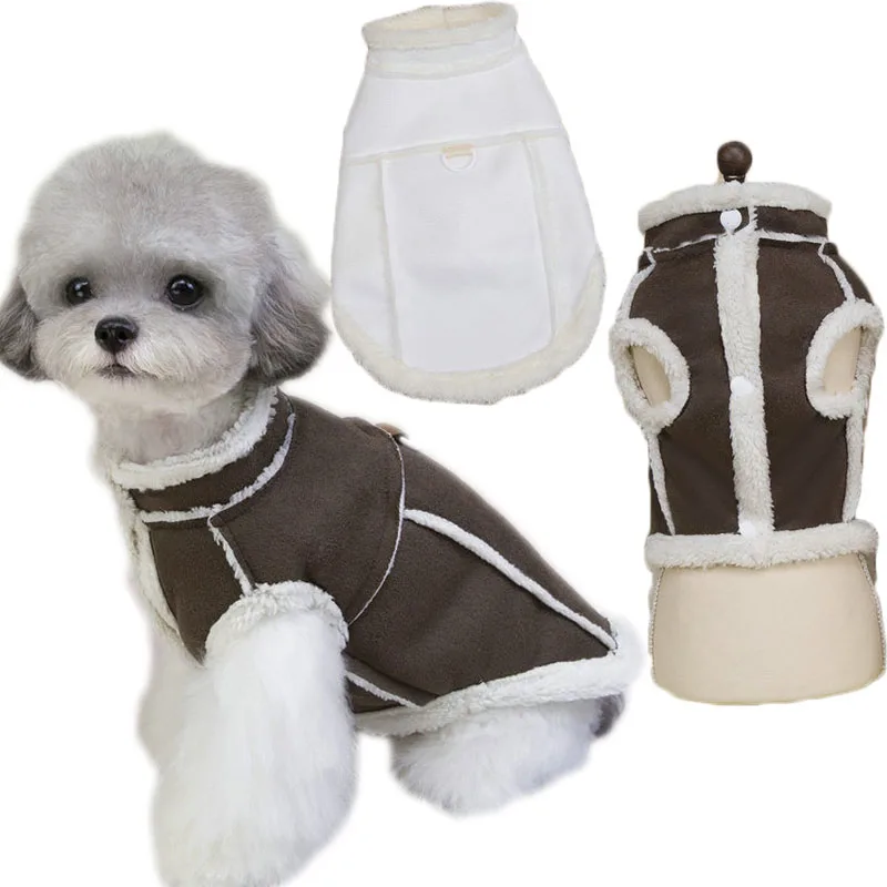 

Pet Dog Clothes Winter Standing Collar Costumes Short Sleeve Vest Jacket For Small Dogs French Bulldog Yorks Puppy Coats Jackets