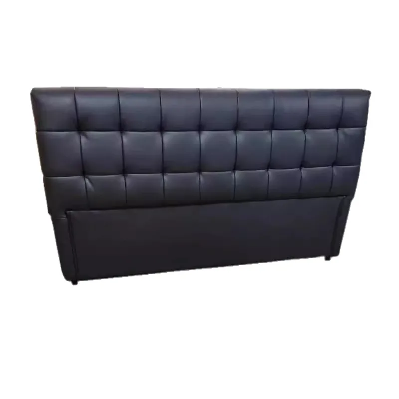 

French retro waffle bed master bedroom leather bed Italian style