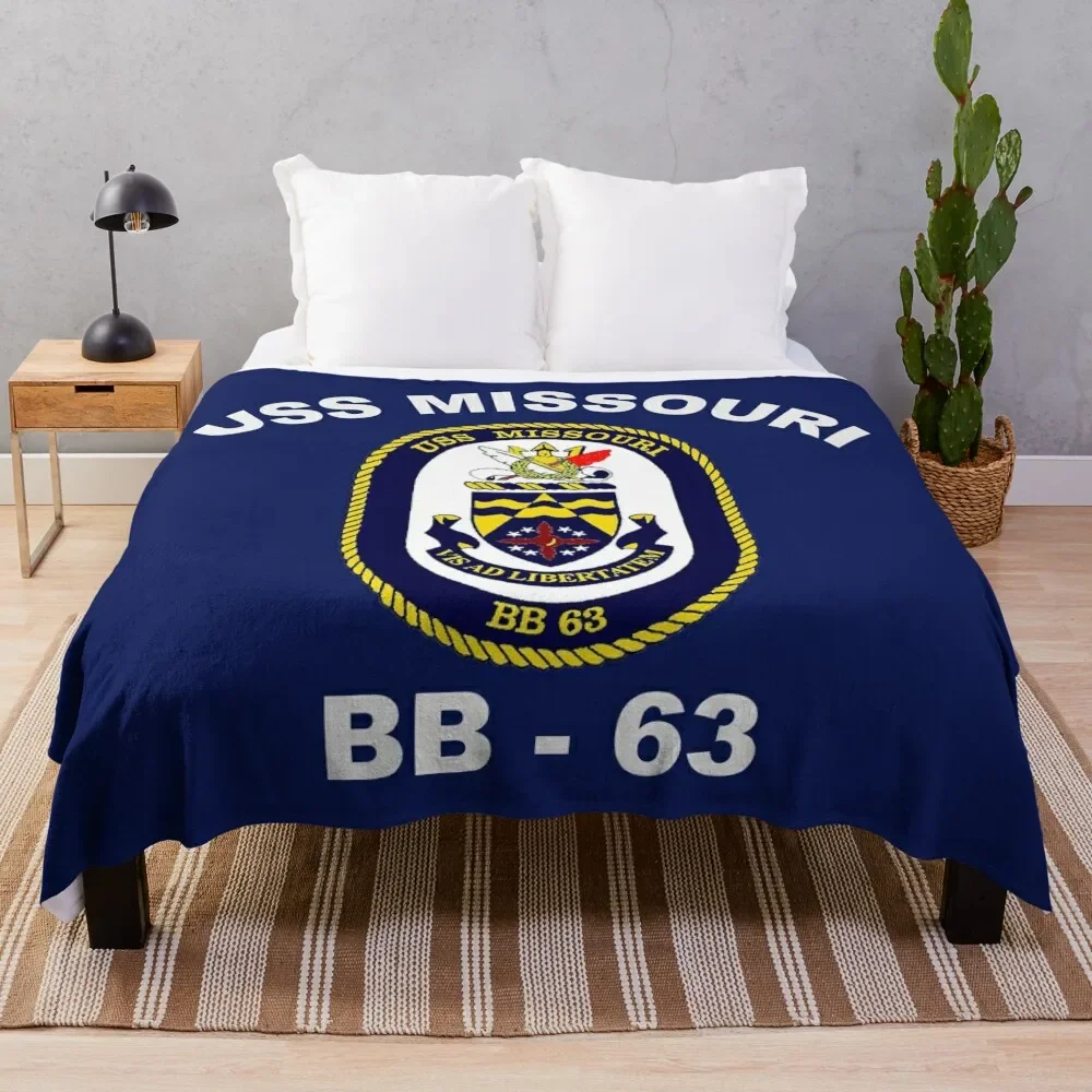 

USS Missouri (BB-63) Crest for Dark Colors Throw Blanket