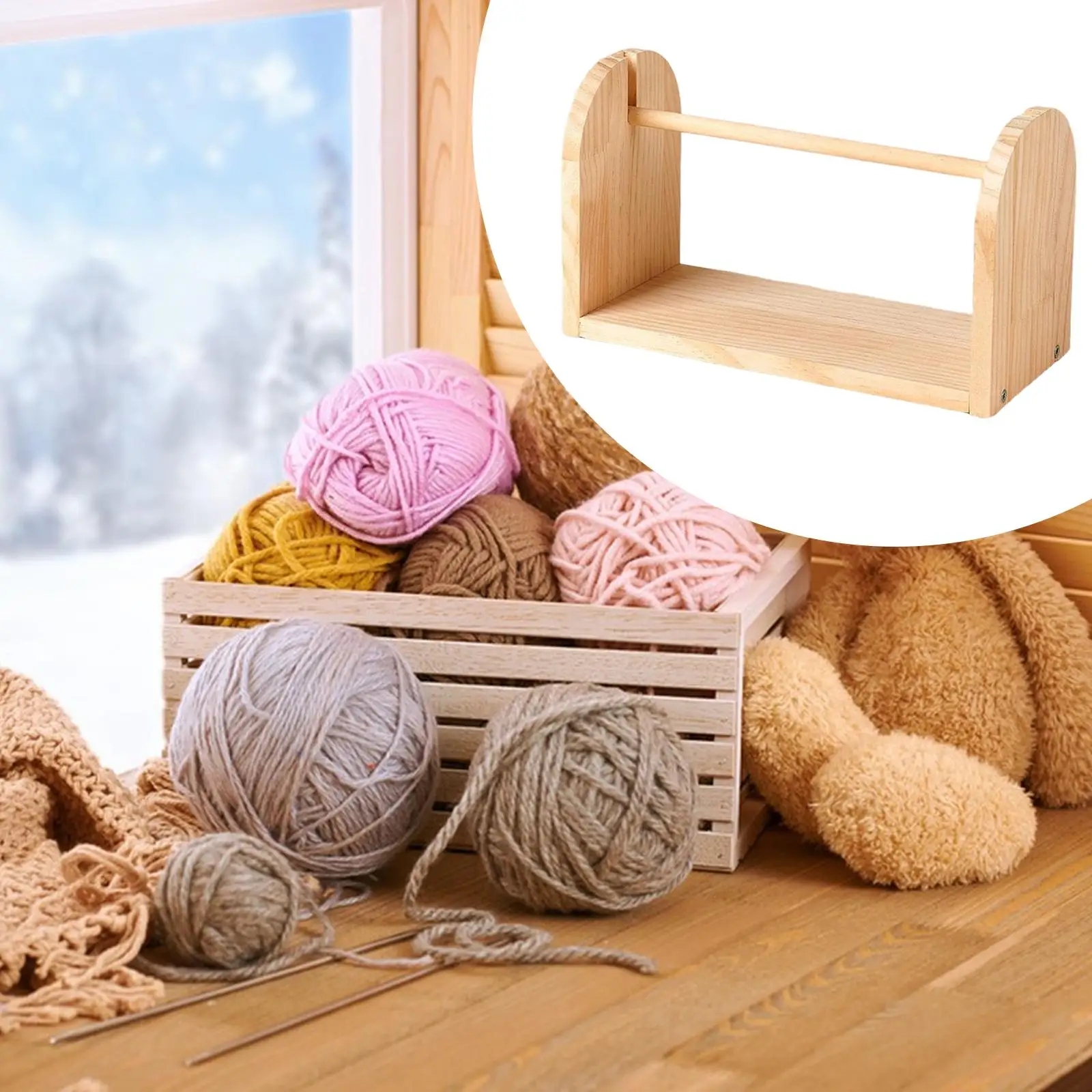 

Ribbon Holder Yarn Storage Organizer Wooden Yarn Ball Stand for Knitting and Crochet Accessory Supplies