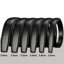 Ceinture en cuir véritable pour hommes et femmes, sans boucle, accessoire de taille, 3.8cm, 3.5cm, 3.2cm, 3.0cm, 2.8cm, 2.4cm