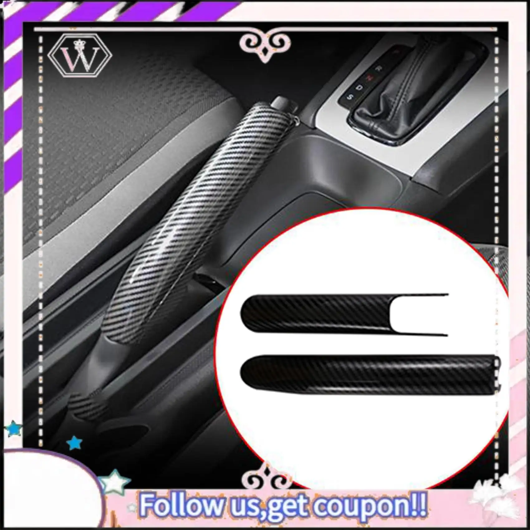 

Easy To Use ABS Carbon Fiber Handbrake Cover Grip Handle Lever Brake Handle Cover For Honda Fit/Jazz GR9 2020 2021