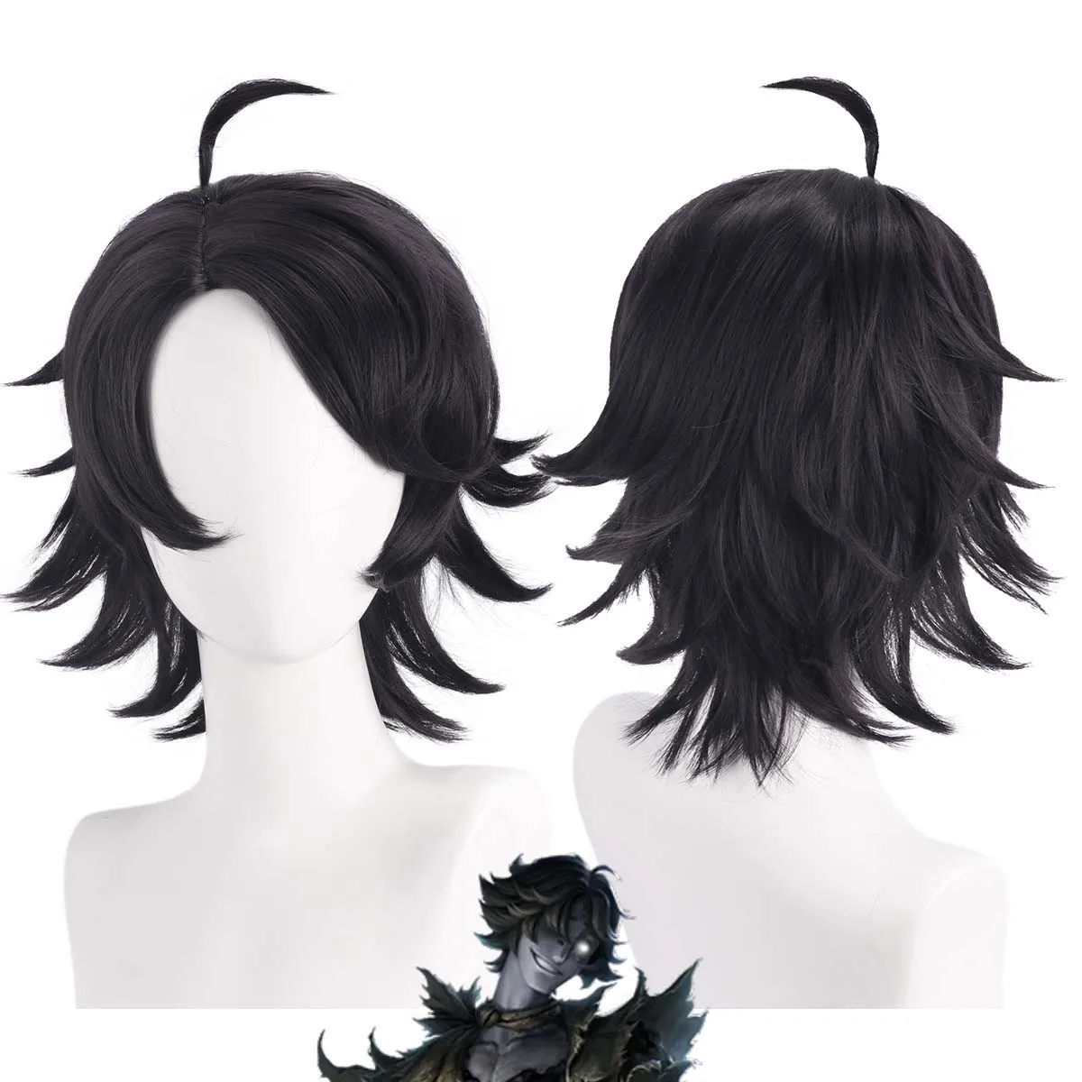 

Парик для косплея Identity V Fool's Gold Norton Campbell, черный парик с короткими волосами