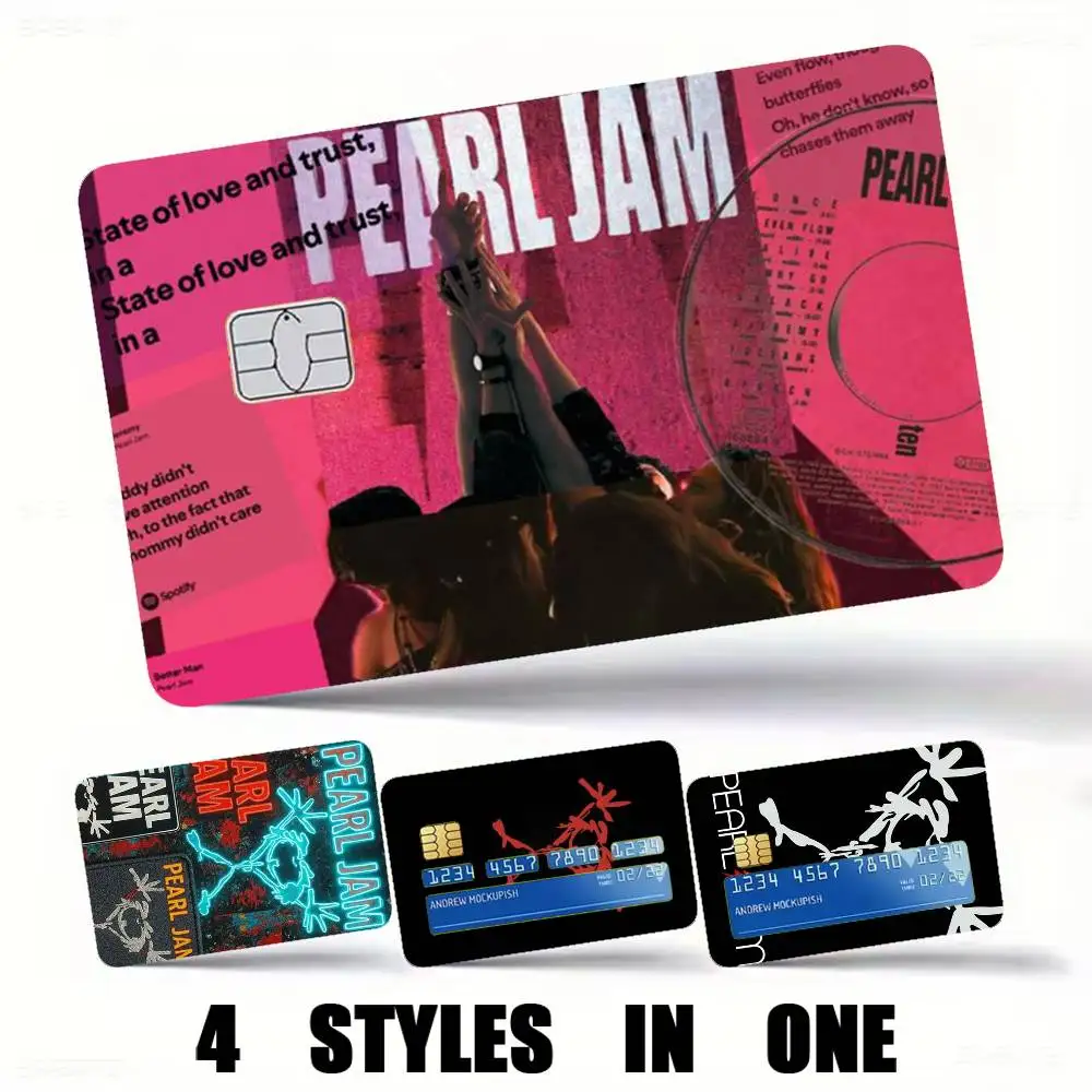 Band-d Pearl Jam-m Credit Card HD Stickers Easy to replace, change card style anytime as you like