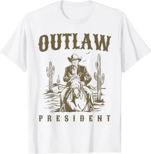 Outlaw President Trump Cowboy Trump 2024 Convicted Felon Unisex T-Shirt