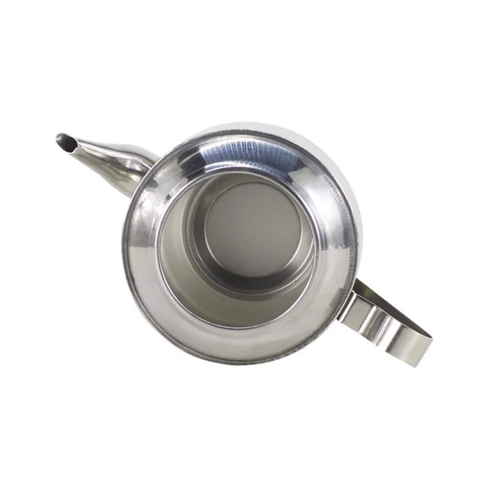 Stainless Steel Teapot with Integrated Infuser Filter and Rounded Base for Stability on Stovetop or Electric Kettle Platforms