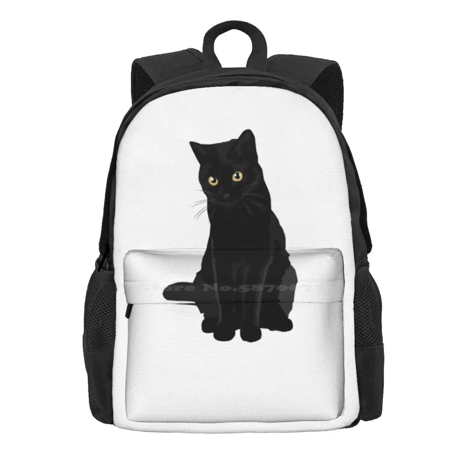 Black Cat Hot Sale Schoolbag Backpack Fashion Bags Kitten Pet Animal Ginger Kitty Cute Cat Sweet Handsome Elegant Black Cat