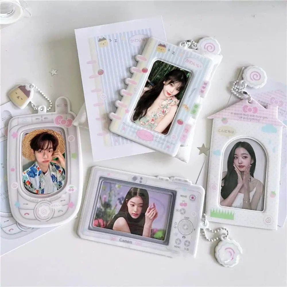 Sale Creative Camera Phone Shape Photocard Holder Props Idol Photo Storage Display Pendant PVC Student Card Protective Cover