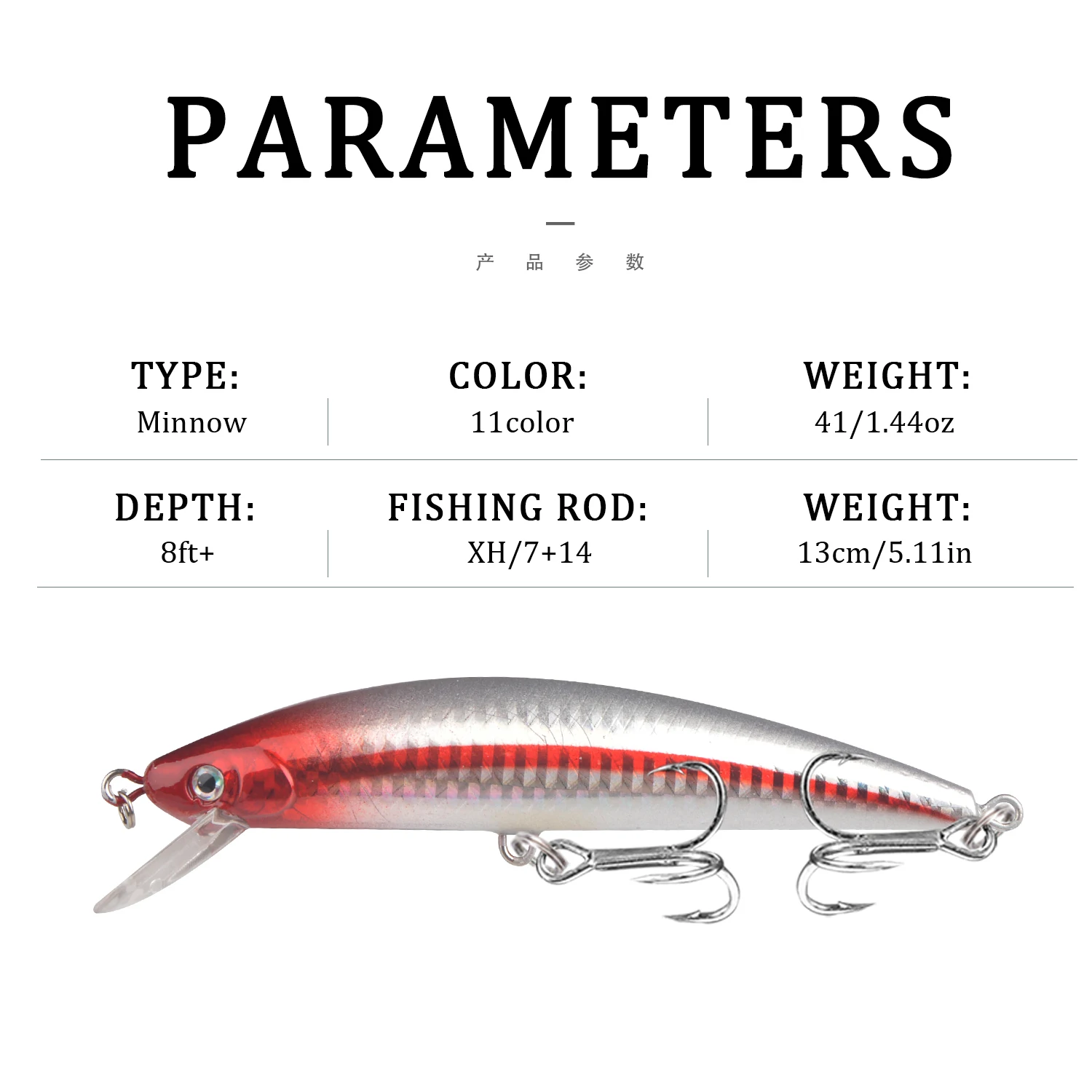 1Pcs Sinking Minnow Fishing Lure 12cm 39g Artificial Hard Bait Trolling Crankbait Bass Wobbler Pike Carp Fishing Tackle Pesca image 3