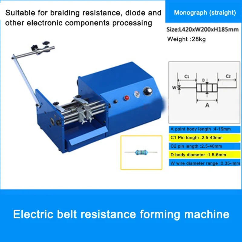 Electric F/U Single-Shape Braided Resistor Forming Machine, Portable Cutting & Molding Equipment for Various Resistors and Diode