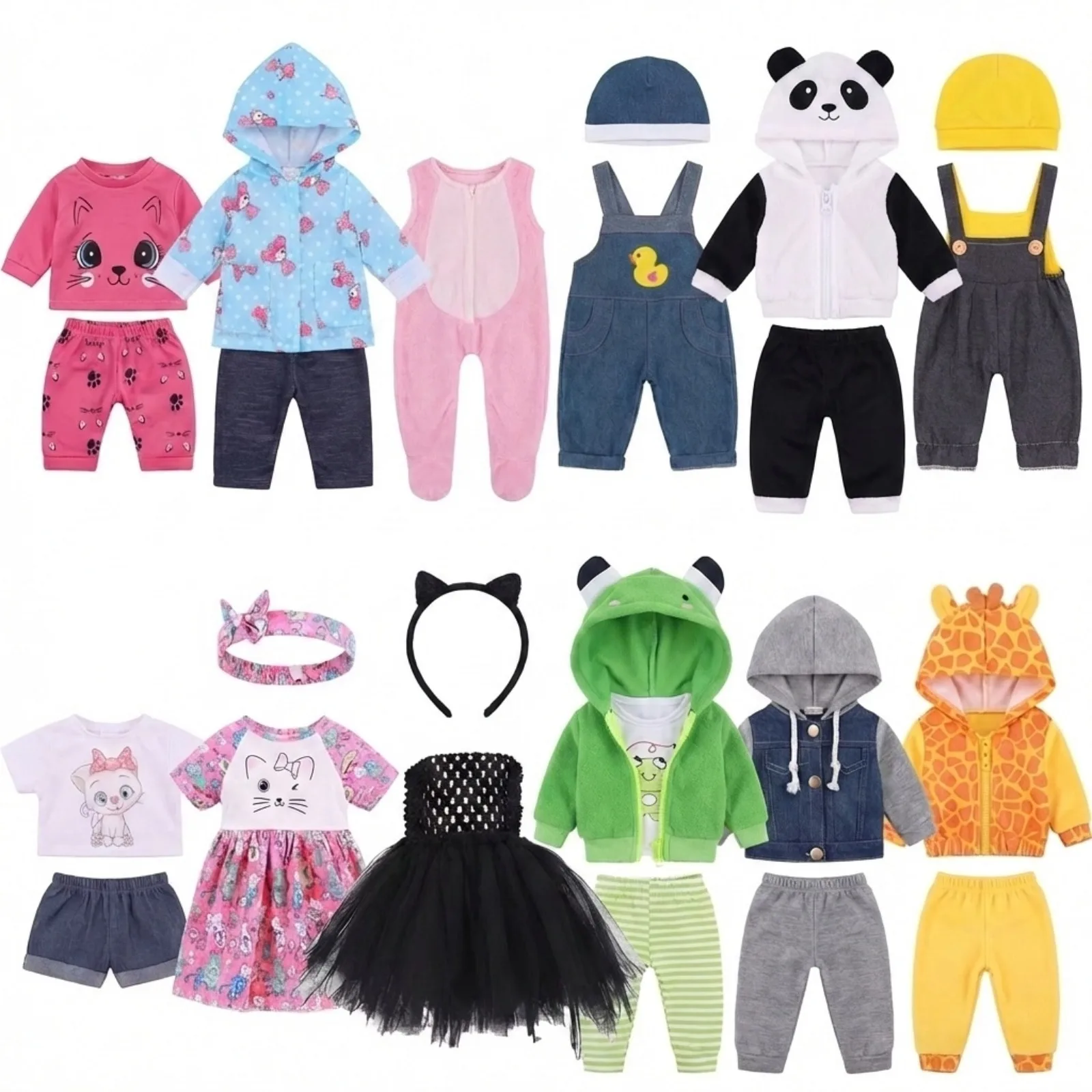 

Одежда для кукол: мультяшные платья и туфли с кошачьим принтом, милые наряды для кукол Американка 18 дюймов и кукол 43 см, аксессуары, подарки для девочек, игрушки для кукол