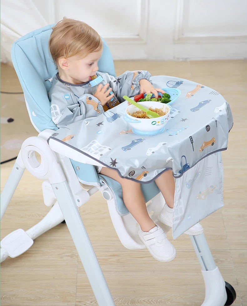 Eating Artifact Baby Anti-Dirty Water Integrated Bib Pad Dining Table Chair Baby Long Sleeve Coverall Self-Eating