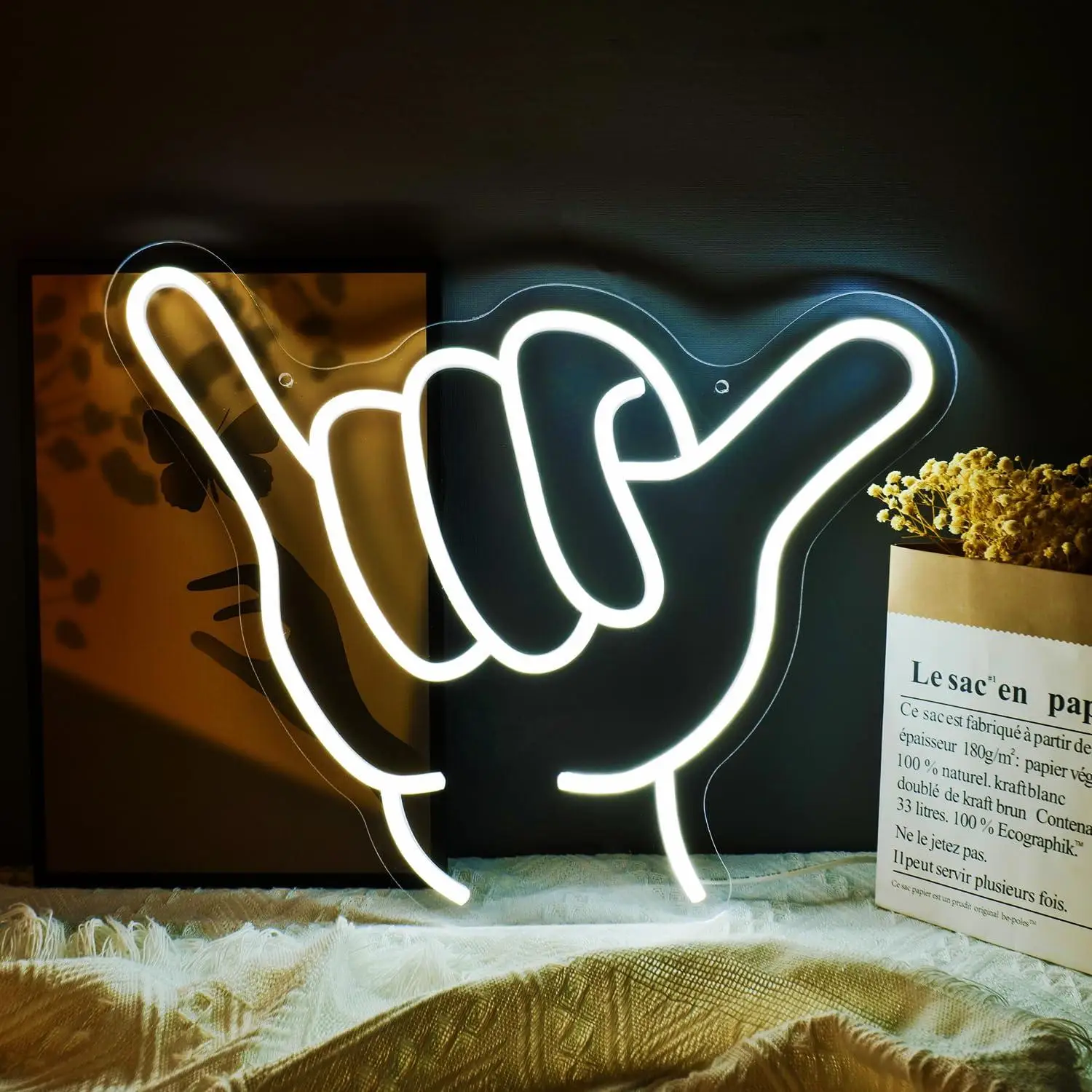 

Shaka Hand Gesture Neon Sign LED Light Up Sign for Bedroom Restaurant Bar Retail Shop Party Wall Decor Birthday Holiday Gifts