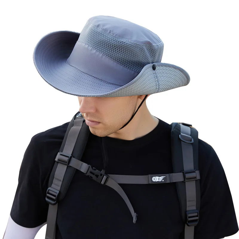 Breathable Sun Hats for Men Outdoor Fishing Cap Wide Brim Anti-UV Beach Caps Women Bucket Hat Summer Hiking Camping Bone Gorros