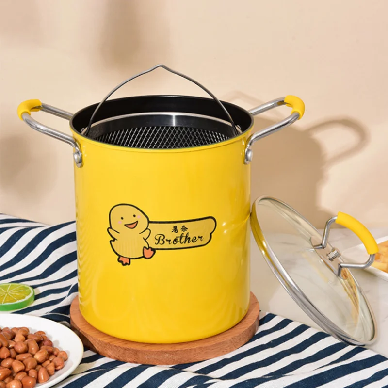 Deep Fryer Pot Frying Pot with Rack Lid  Oil Filter Iron pot kitchen accessories Frying pan Fryer Fried chicken French fries