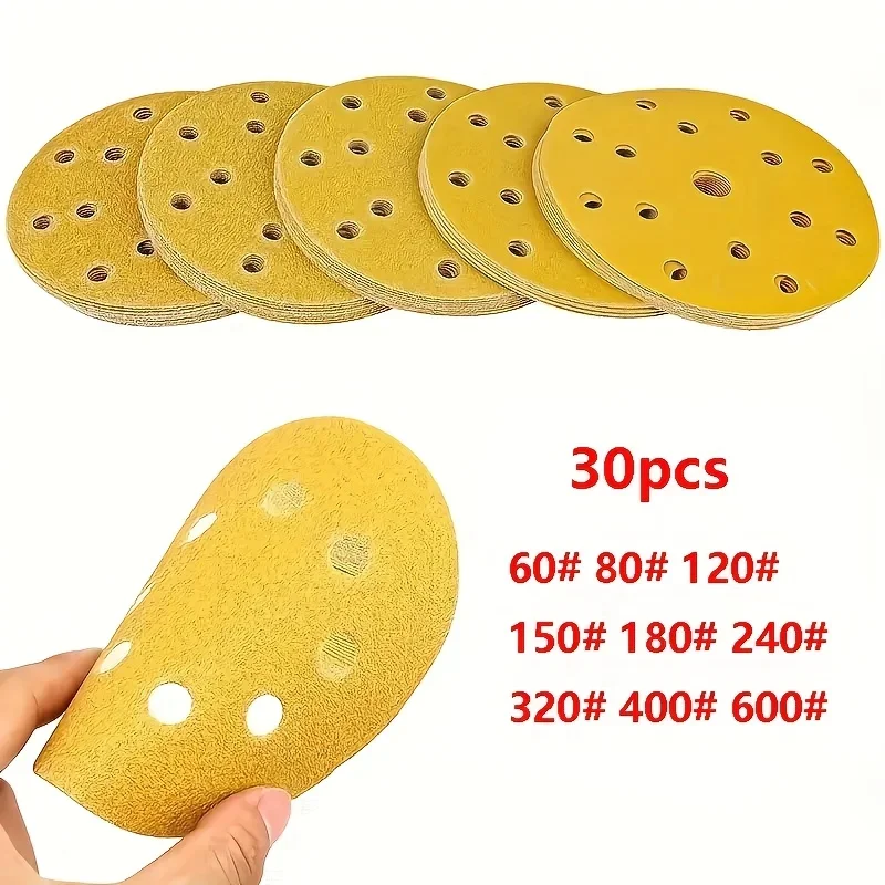 150mm Sandpaper - Coarse Size 60/80/120/180/240/320/400 - 15 Holes - Diameter 6