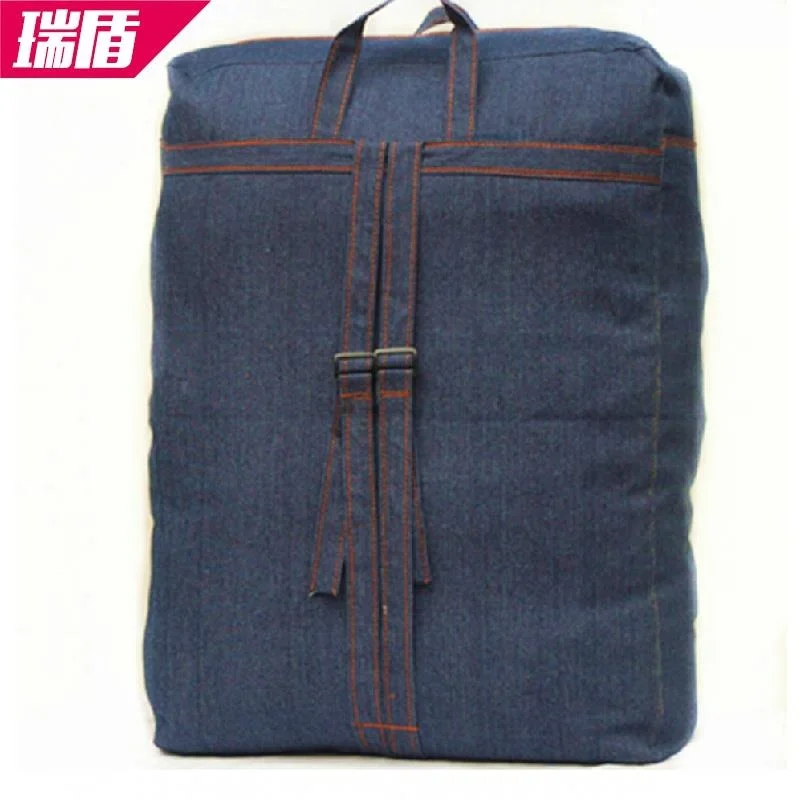 Extra Large Thick Denim Canvas Moving Bag Double Shoulder Bag Luggage Bag Check-In Bag Travel Backpacking Bag Moving