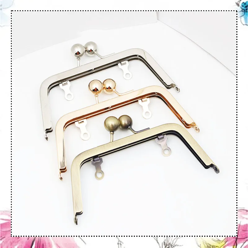 

10Pcs 14cm Square Bags Handle Handbag Sewing Brackets Purse Frame Metal Kiss Clasp DIY Bag Handles Sew Hardware Accessory