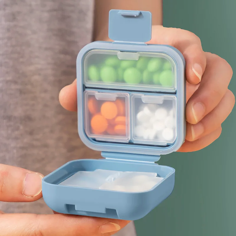 1pc Portable Sealed Pill Storage Box Compartment Portable Mini Pill Box Travel Pill Case Medicine Container