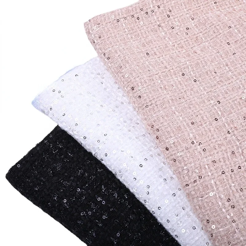 150x50cm Small Fragrant Wind Woolen Fabric For Winter Sequin Weaving Fragrant Women's Clothing, Children's Clothing Coat Fabric