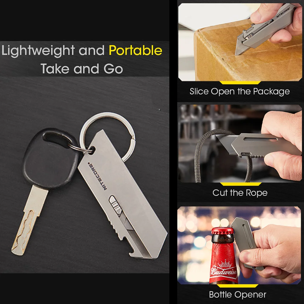 الجملة NITECORE NTK09 التيتانيوم فائدة EDC سكين سلسلة مفاتيح صغيرة 24 جرام المحمولة سكين للفرد لحقيبة الظهر قلادة فتاحة الزجاجات #6