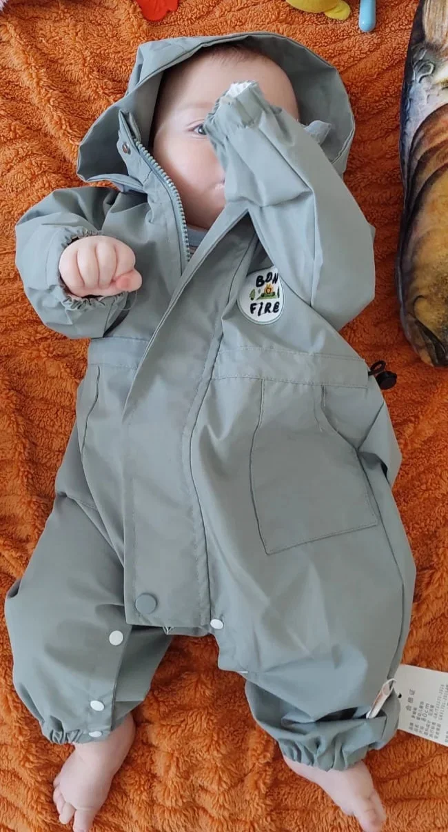 Baby Autumn Romper Outdoor Jacket 0-2Y Unisex Infant Casual Double-layer Hooded Jumpsuit Toddler Warm Outwear Clothes 2025