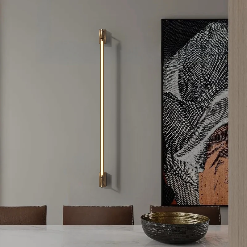 

New versatile minimalist postmodern hotel long pole wall lamp simple corridor living room study designer custom lamps