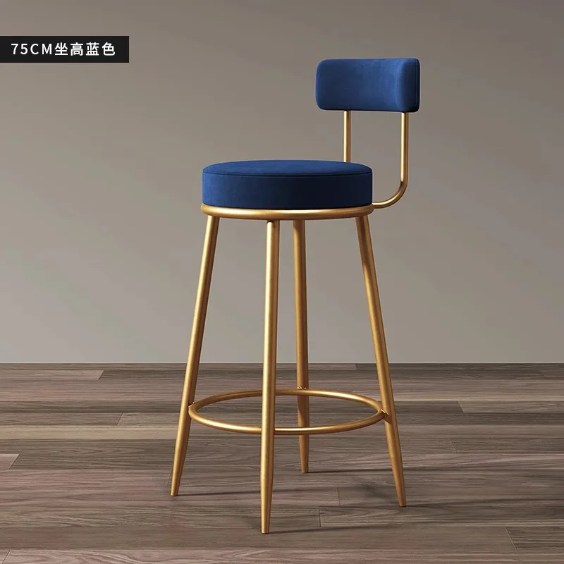 &c Nordic Luxury High Bar Stool Modern Simple Gold Iron Frame Backrest Vintage Commercial Use Hotels Restaurants Cafes Dining