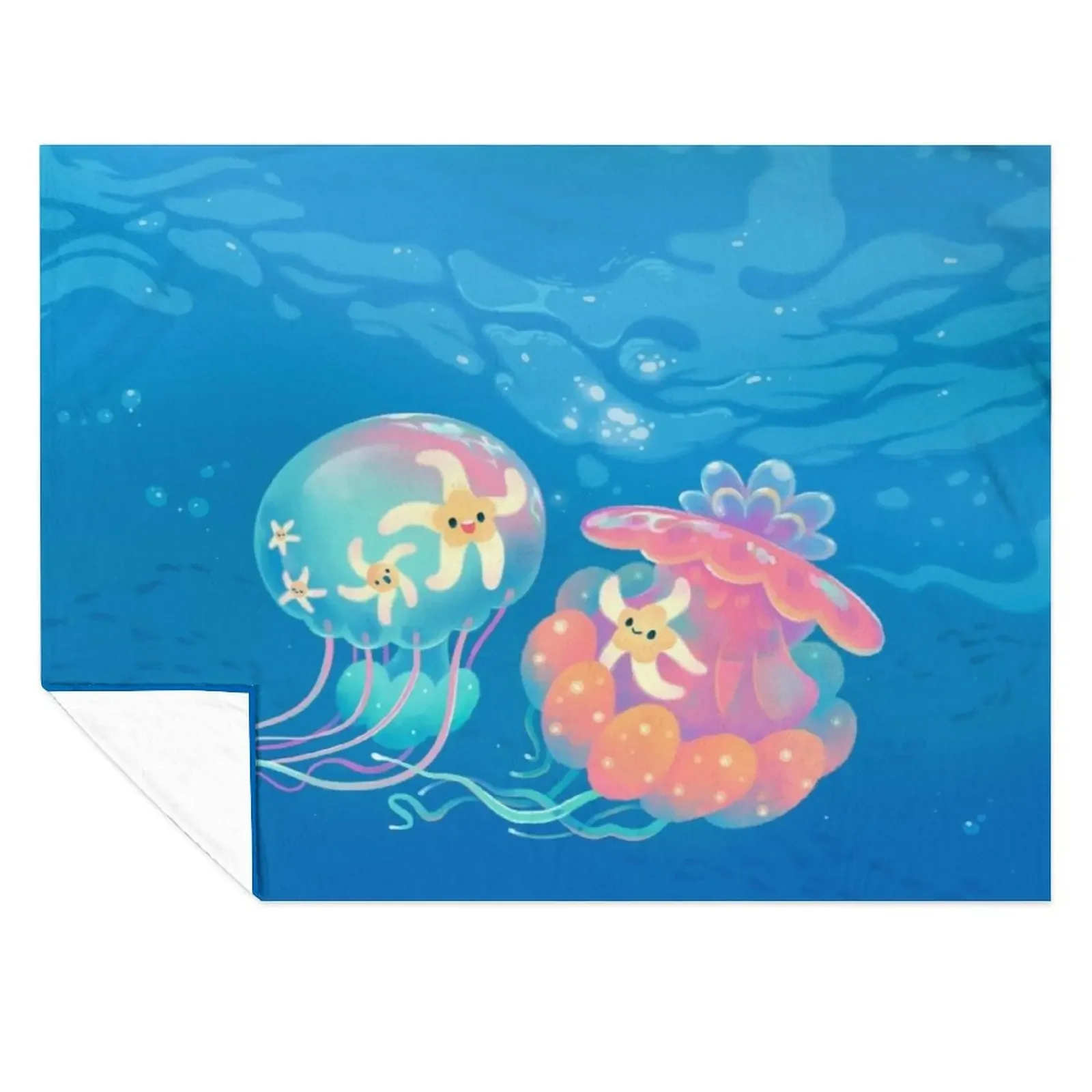 

Jellyfish bus Throw Blanket for sofa Vintage Shaggy Sofa Blankets