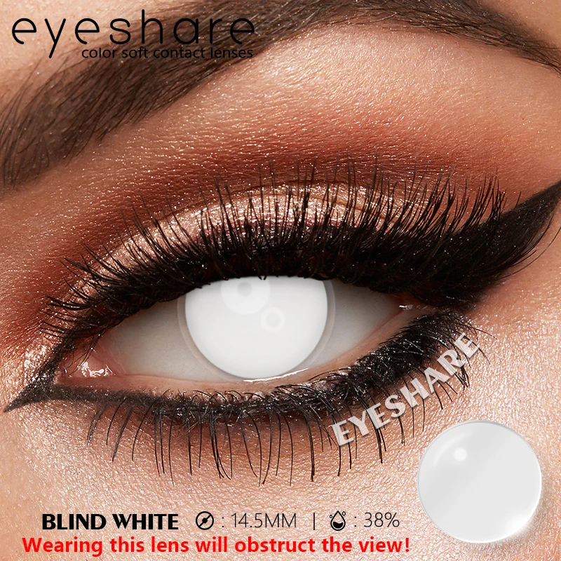 EYESHARE 1 Paar weiße farbige Kontaktlinsen für Cosplay, rote Kontaktlinsen, Anime-schwarze Augenlinsen, Halloween-Schönheits-Make-up-Linsen – Detail 3