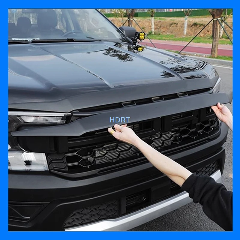 Car Style Front Racing Grille Engine Hood Cover Trim Protector Decoration Accessories Exterior Sticker For Ford Ranger T9 2023 +