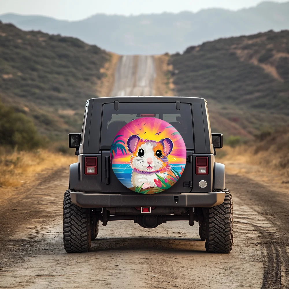 การผจญภัยพร้อม |   ฝาครอบยางสีสันสดใสธีม Chipmunk น่ารักสําหรับรถบ้าน รถบ้าน และรถพ่วงสําหรับเดินทางที่ทนทาน