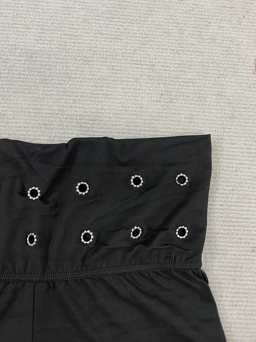 Harajuku Classics Einfache, schlanke, vielseitige Freizeithose, modische, sexy, dunkle, Gothic-Stil-Ästhetik, dekorative Shorts mit Metallverzierung – Detail 7