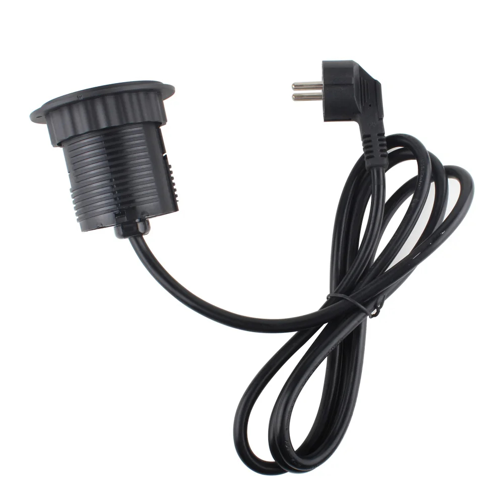 Imagem -04 - Anssin-soquete Embutido com Usb Soquete Desktop para Furo de 60 mm Soquete ue Usb-c Port Cabo de Alimentação de 15 m Preto