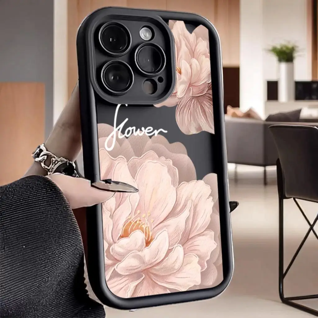 

Beautiful Flower Case For iPhone 16 15 14 13 12 11 Pro Max Silicone TPU Phone Cover For iPhone 16E XS Max X XR 7 8 Plus SE2 Case