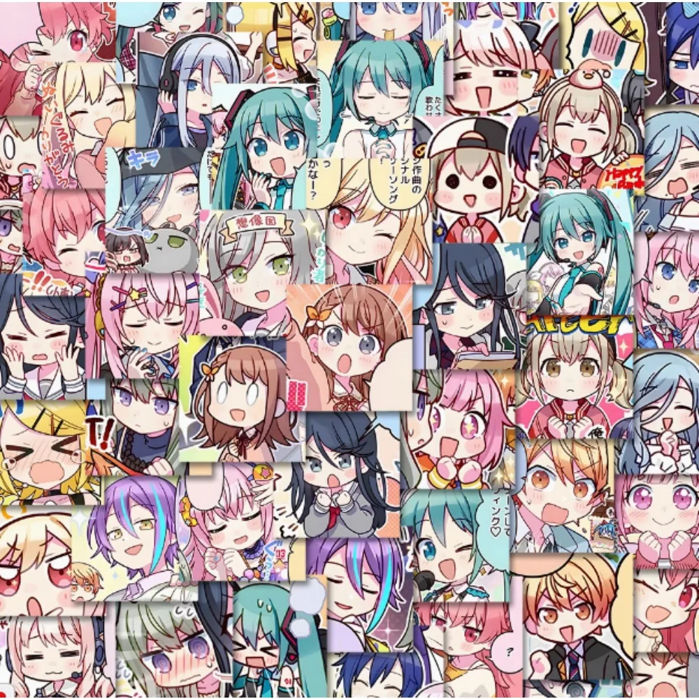 10/63 قطعة أنيمي لعبة العالم مشروع الكرتون الصورة الرمزية ملصقات Kawaii الكتابة على الجدران الشارات محمول دفتر حقيبة الدراجة الديكور هدية
