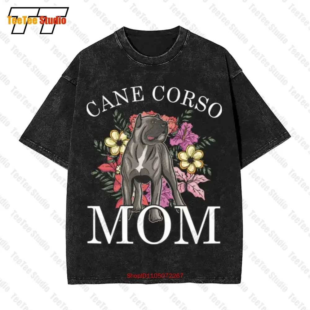 Perros cachorros amantes de los animales mascotas regalo bastón Corso mamá Vintage camiseta de gran tamaño WDPD