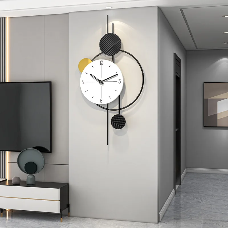 Modern minimalist clock, wall clock, living room, art, fashion, creative decoration, and silent clock