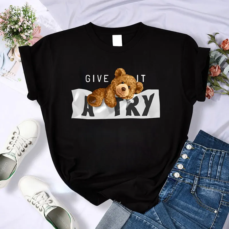 Kawaii Teddy Bear Graphic Tshirt Cute Cartoon Print Tops Boy Girl Fashion Summer Short-sleev Tees Camisetas Harajuku Streetwear