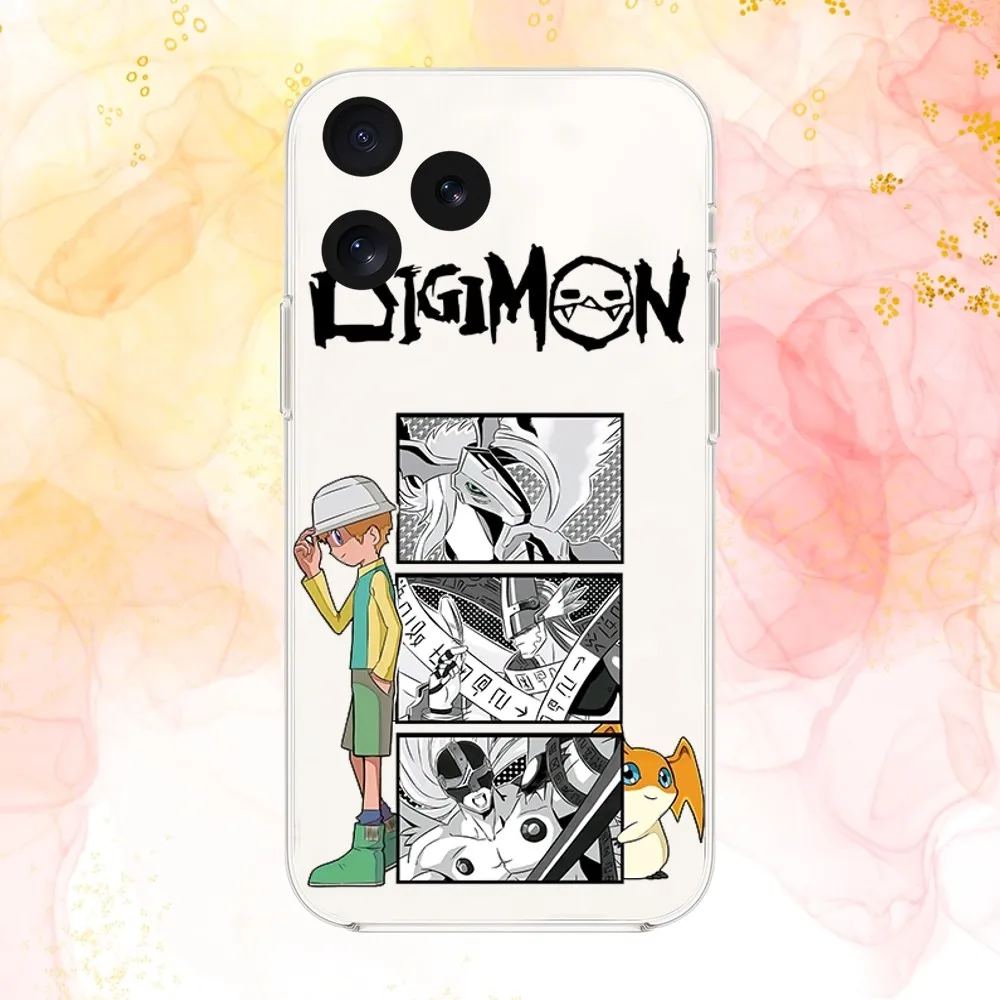 Bilibili Digital Monster Digimon Phone Case For iPhone Mini 11 12 13 14 Pro 15 Pro XS Max X Plus SE xr Transparent Shell