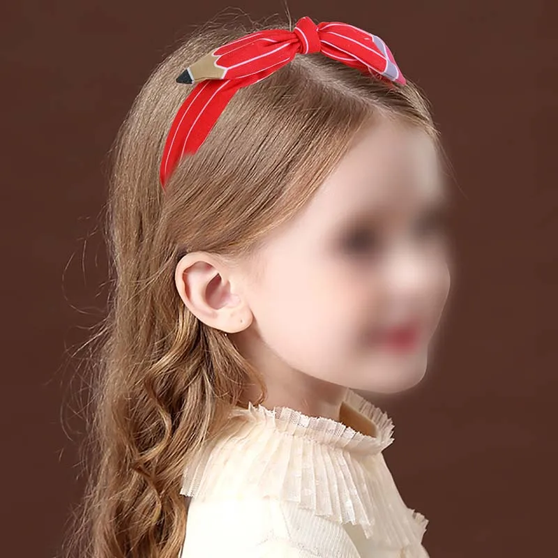 Oaoleer 2Pcs/set Christmas  Plaid Pencils Hair Bow Clip Headbands For Women Girl Cute Hairband Kids Hair Hoop Winter Accessories