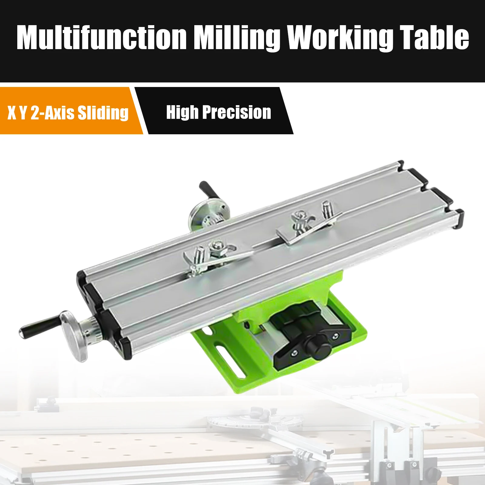 2 Axis Cross Slide Compound Bench Drill Vise Multifunction Milling Working Table, Work Table Cross Bench Drill Press Vise