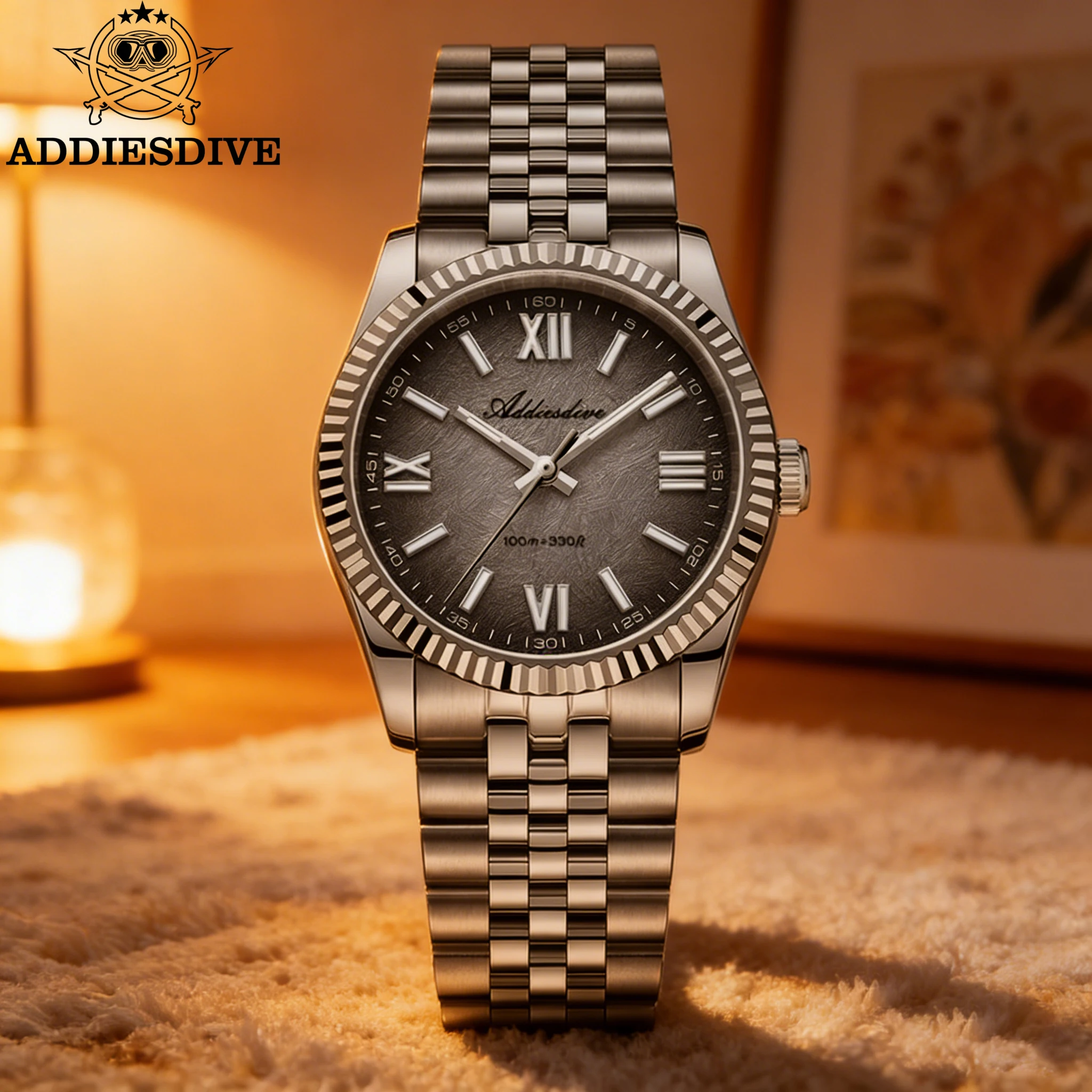 

ADDIESDIVE 36mm Luxury Women's Watch 316L Stainless Steel 100m Waterproof Super Luminous Lady Watches Diving Quartz Wristwatch