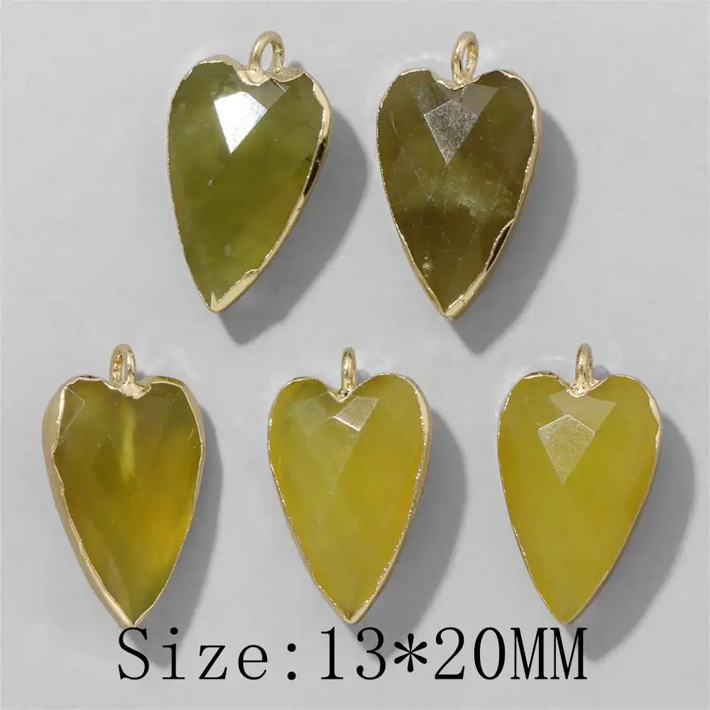 2Pcs Shiny Labradorite Heart Shape Pendants for DIY Jewellery