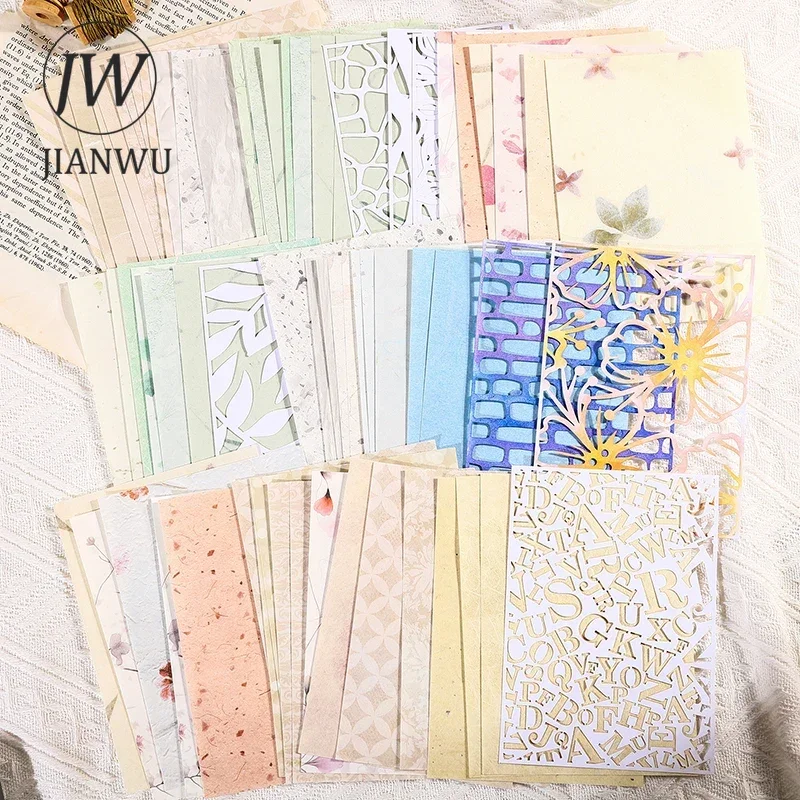 JIANWU Artistic Paper Series Vintage Hollow Pattern Collage Decor Material Paper Creative Junk Journal Scrapbooking Stationery