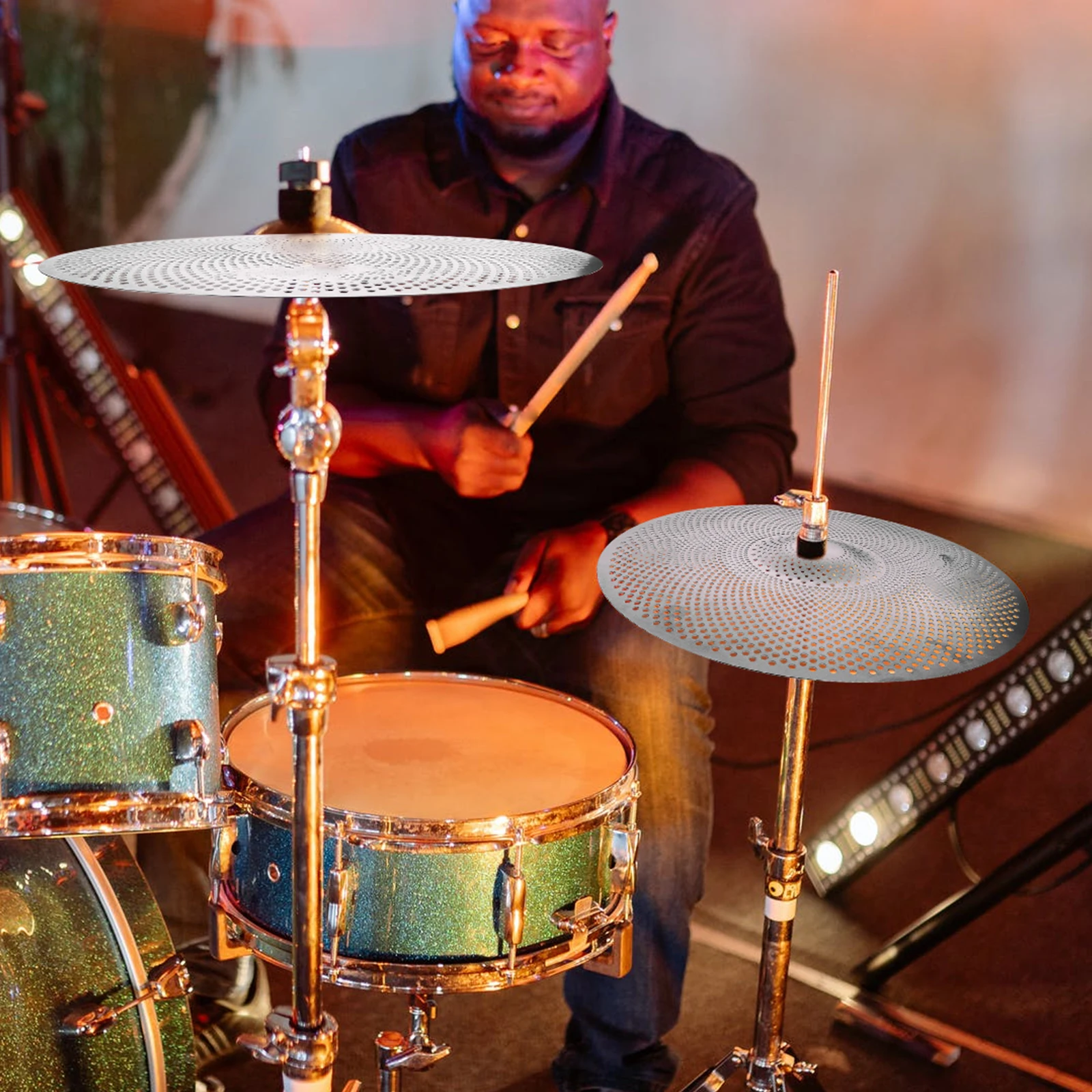 

Silent Cymbals Inch Crash Cymbal Thick Crash Cymbal Gray Alloy Noise Reduction Drum Set Part Percussion Accessories
