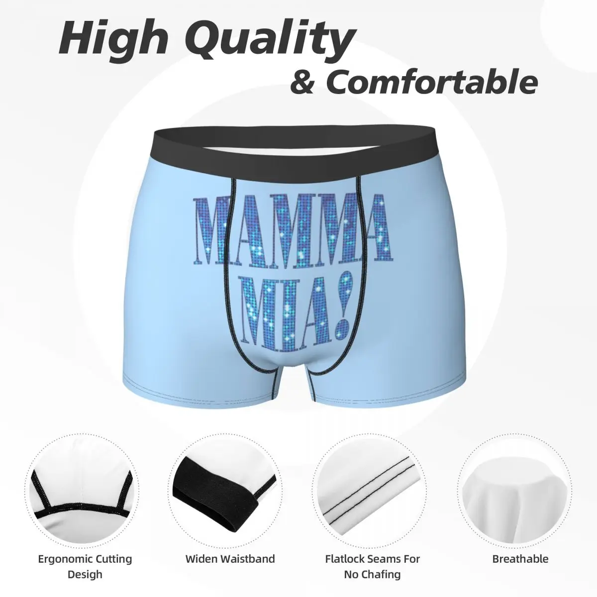 Calzoncillos tipo bóxer, pantalones cortos Mamma Mia, bragas de discoteca, ropa interior ventilada para hombre, regalo para novio