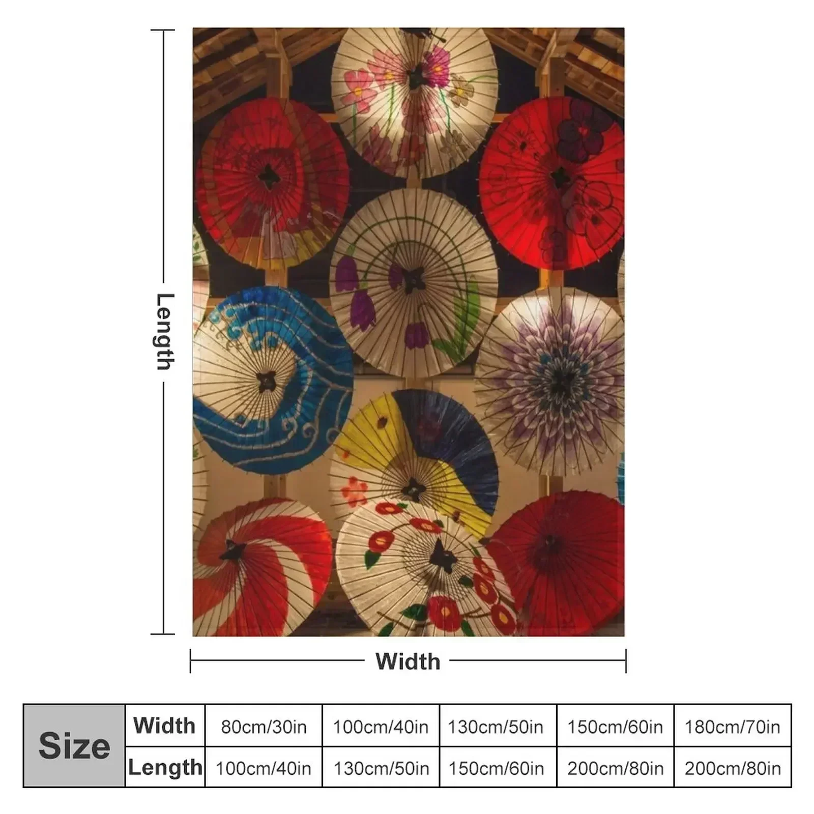 Japanese Umbrellas Throw Blanket couch cozy soft plush fuzzy picnic outdoor blanket