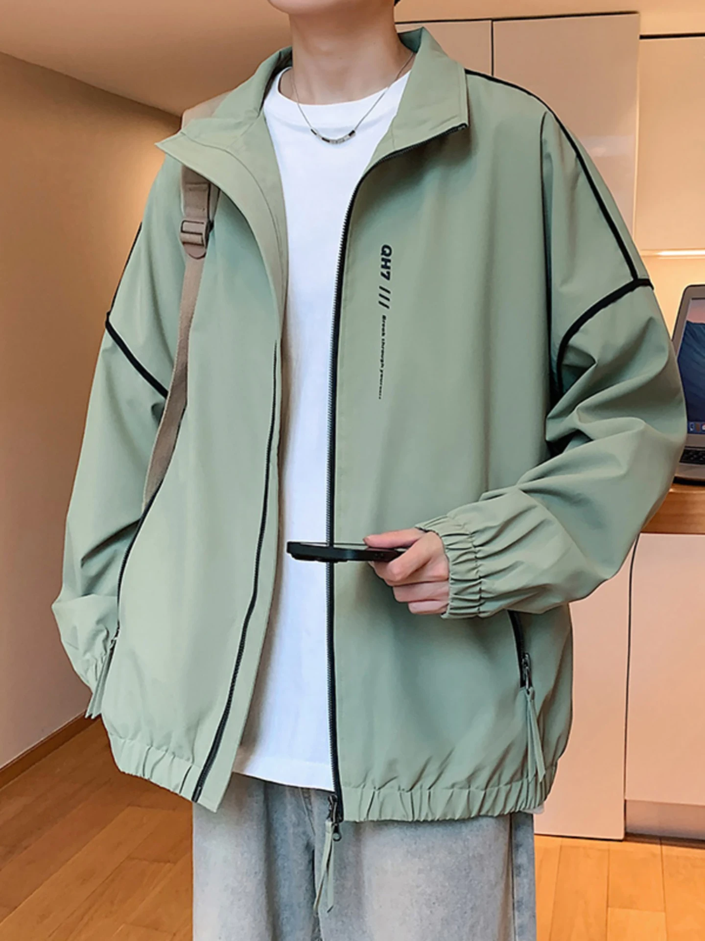 

TUCANO 2025 New Men's Jaet Trendy Youth Faionable Spring Autumn Outerwear Tagl Polyester Nylon Cosite Fiber